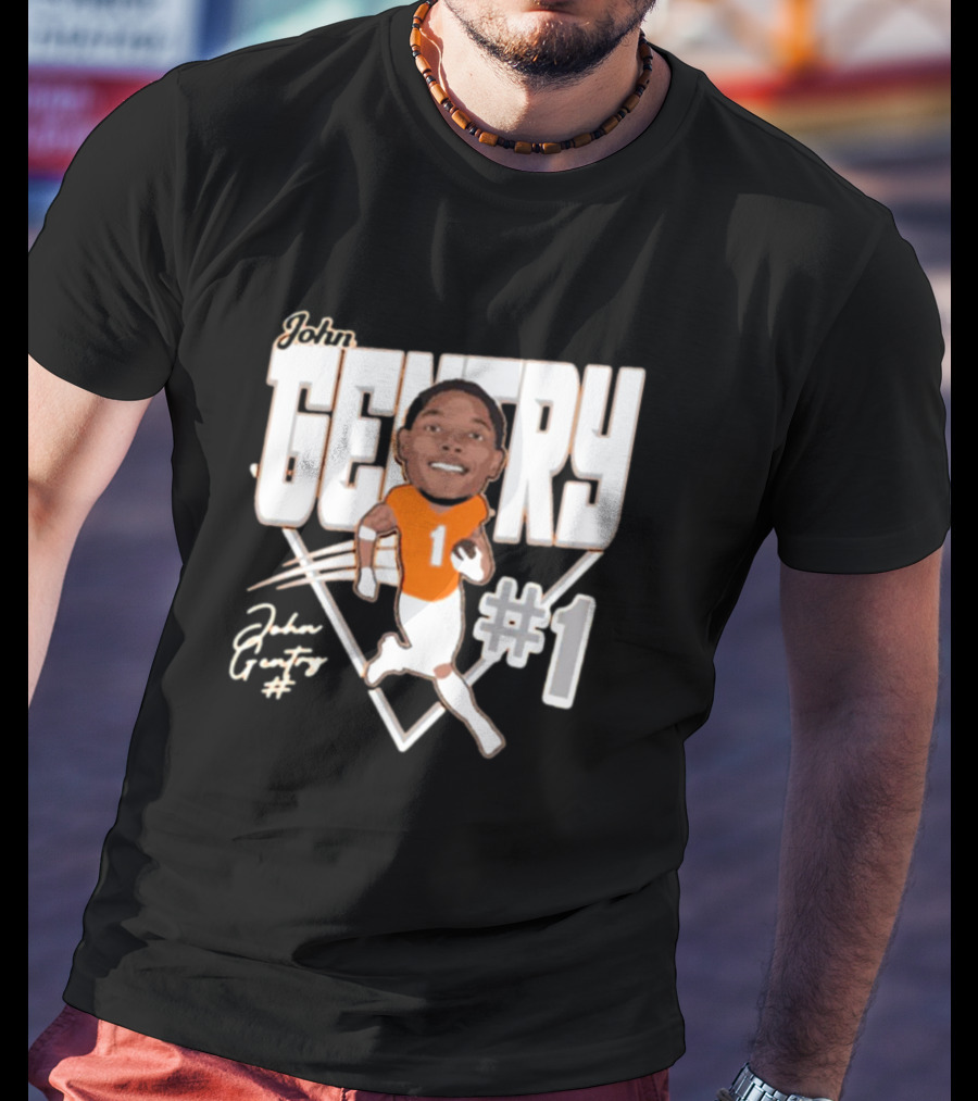 John Gentry #1 Sam Houston Bearkats Football Caricature Signature NCAA T-Shirt