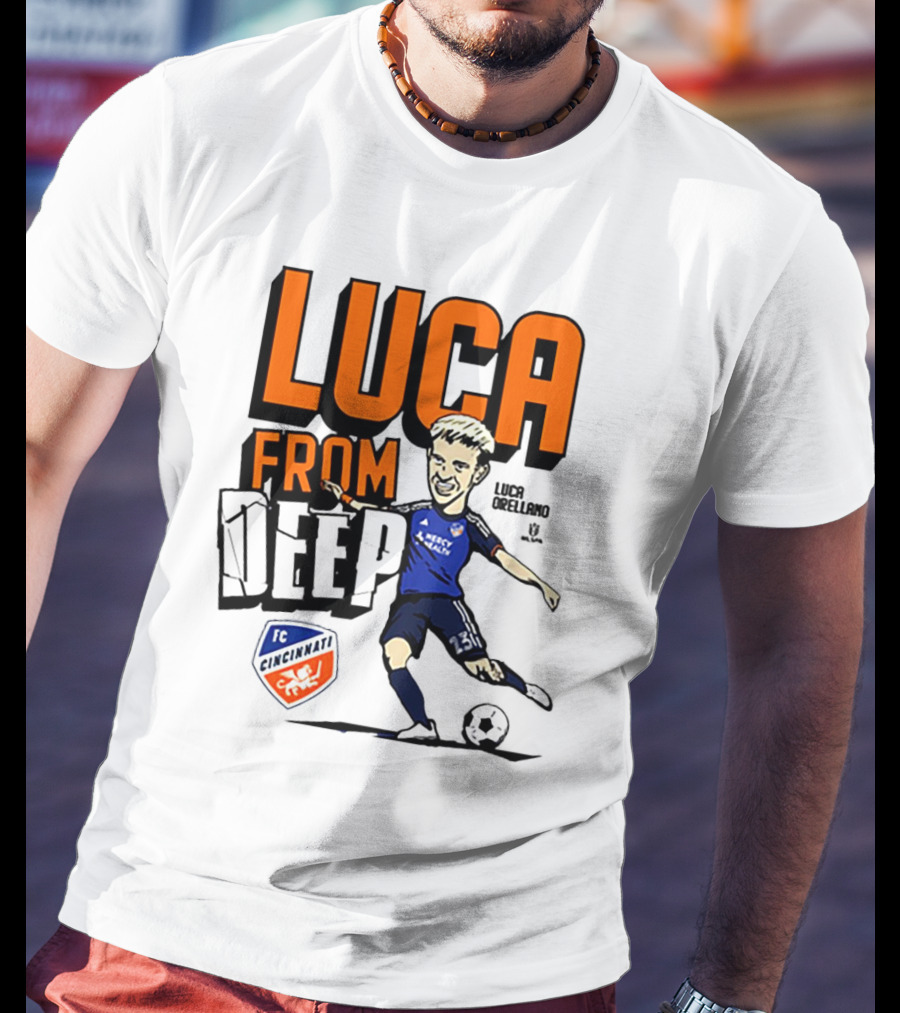 Luca Orellano FC Cincinnati From Deep Soccer Player Action Image T-Shirt