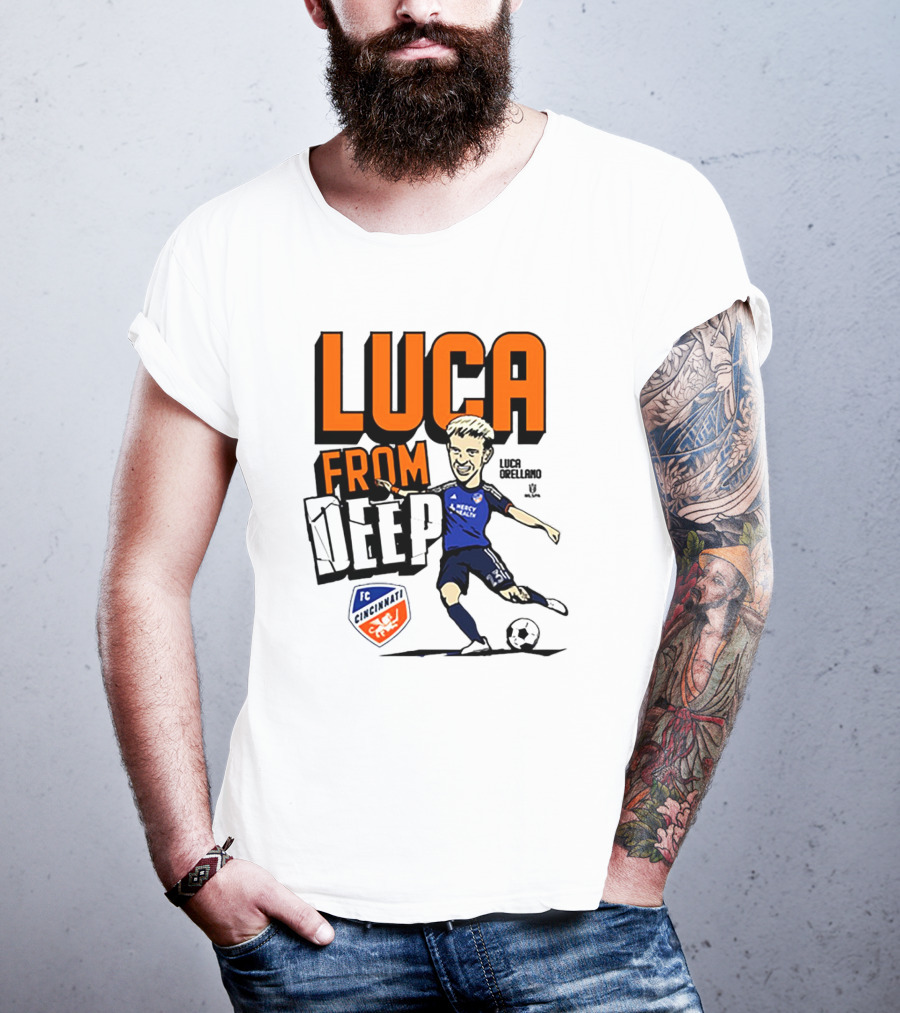 Luca Orellano FC Cincinnati From Deep Soccer Player Action Image T-Shirt