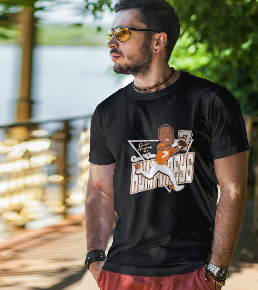 Qua’Vez Humphreys 7 Sam Houston Bearkats Football Caricature Signature T-Shirt