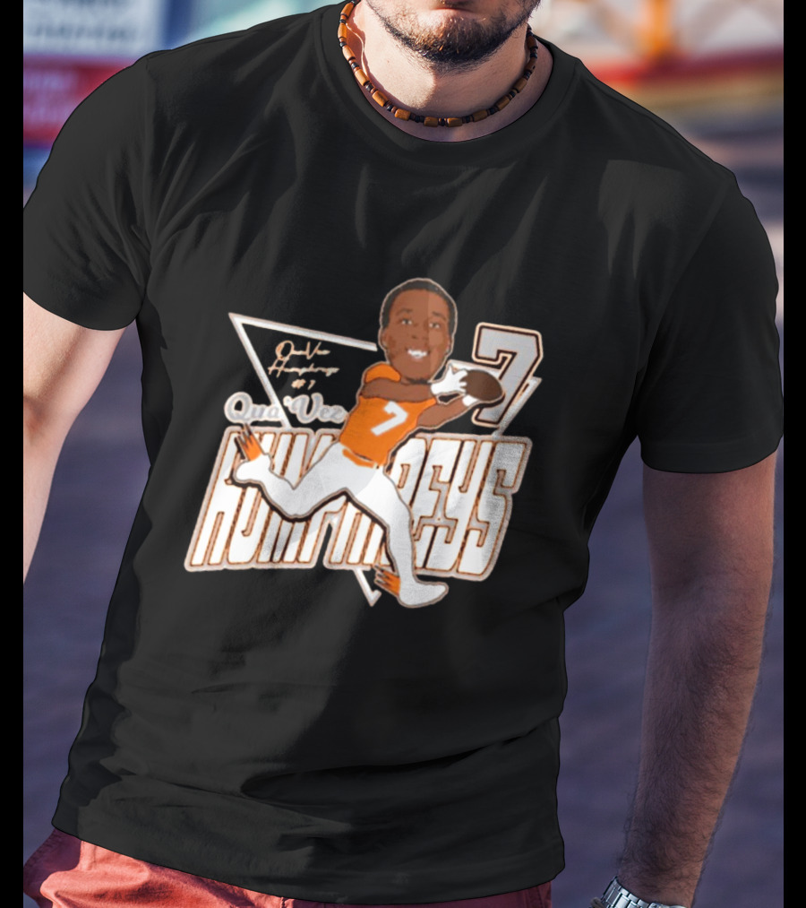 Qua’Vez Humphreys 7 Sam Houston Bearkats Football Caricature Signature T-Shirt