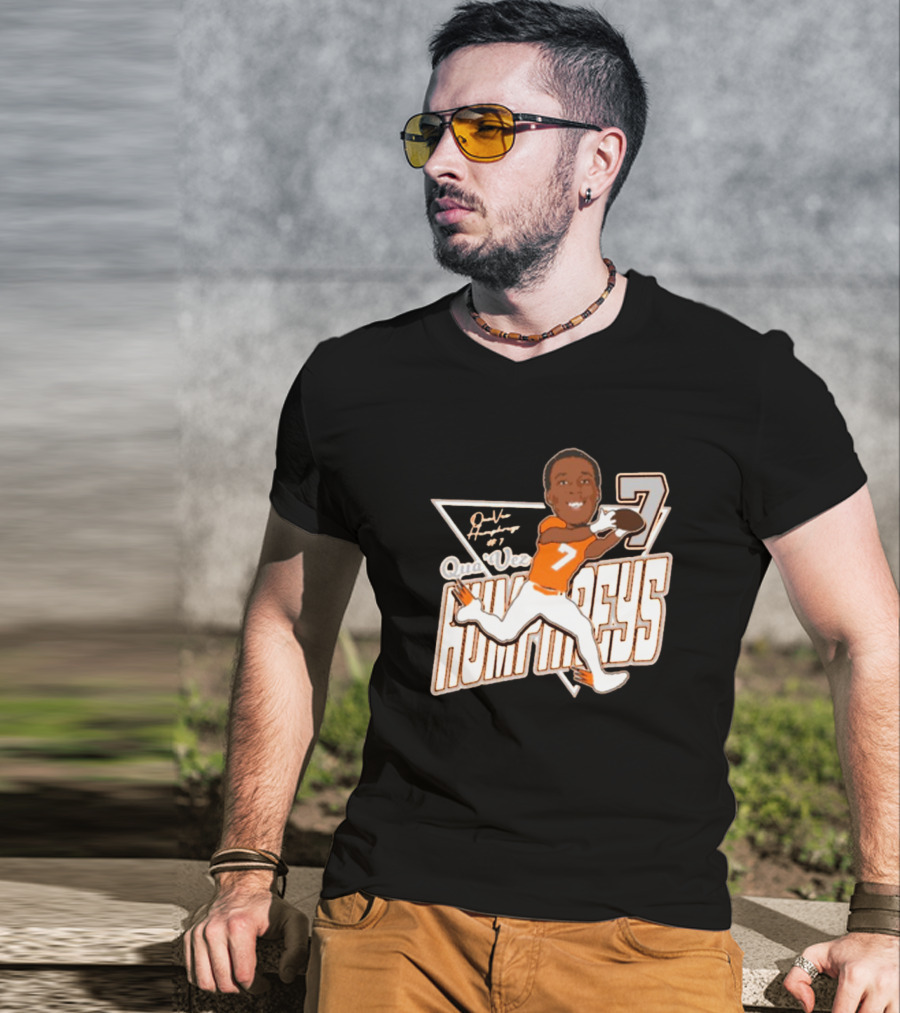 Qua’Vez Humphreys 7 Sam Houston Bearkats Football Caricature Signature T-Shirt