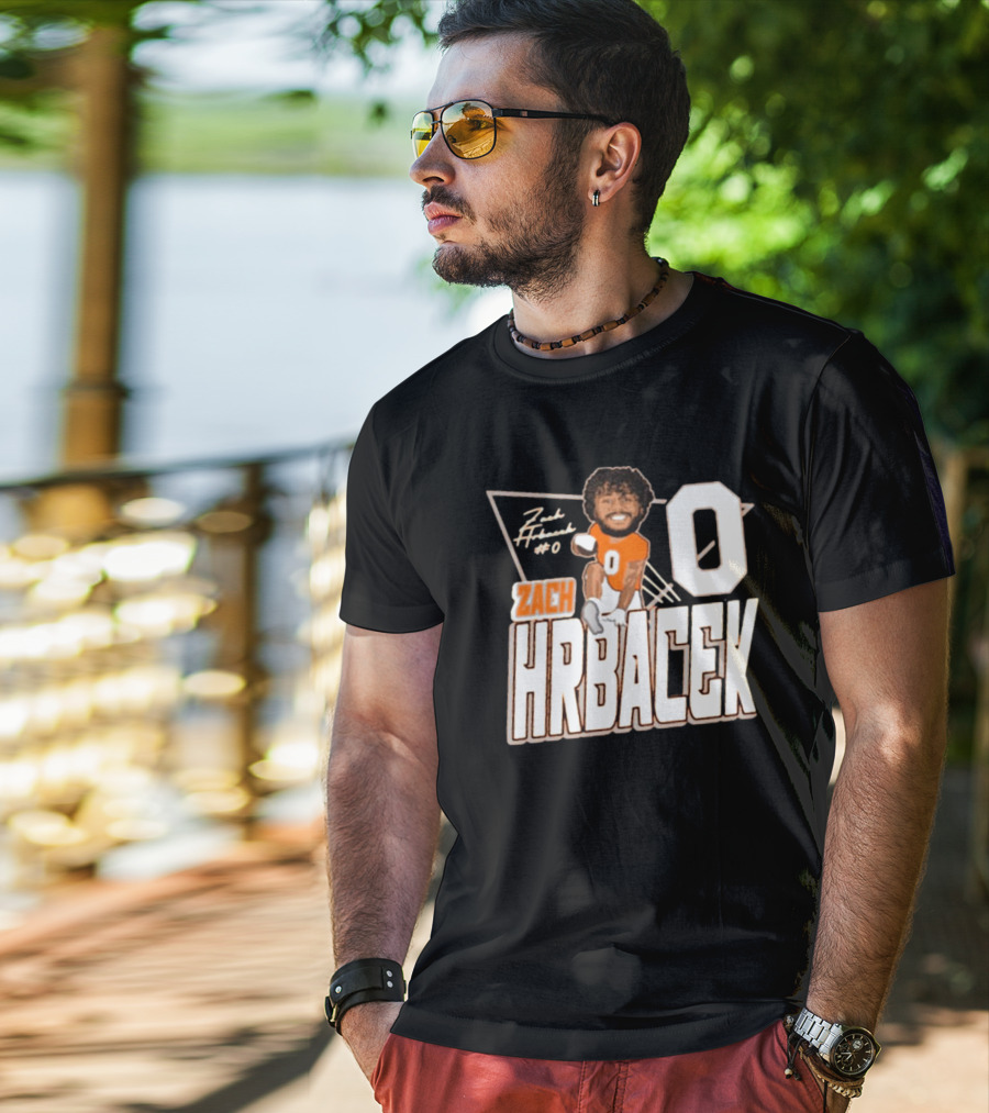 Zach Hrbacek 0 Sam Houston Bearkats Football Caricature Signature T-Shirt