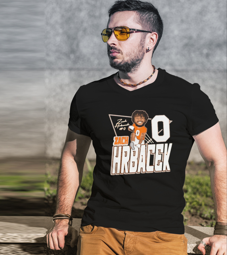Zach Hrbacek 0 Sam Houston Bearkats Football Caricature Signature T-Shirt