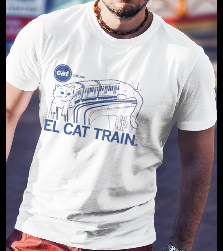Chicago Cat El Cat Train Raygun T-Shirt