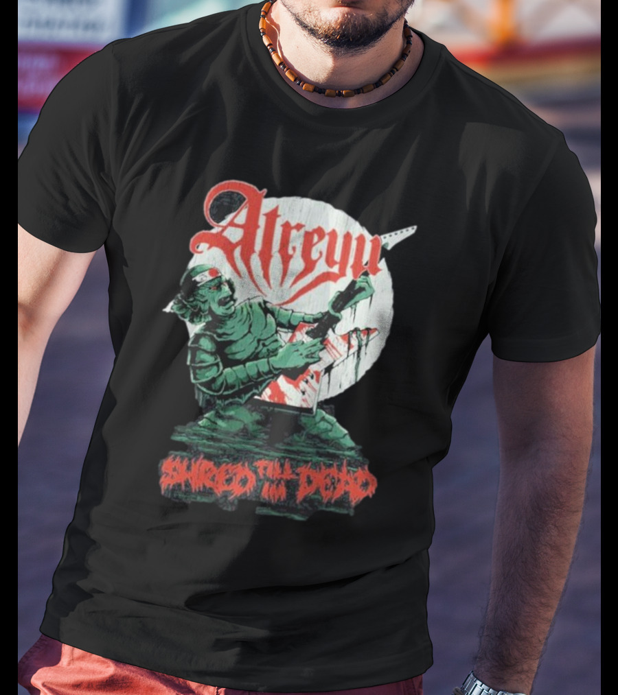 Atreyu Shred Till I’m Dead Zombie Playing Guitar T-Shirt