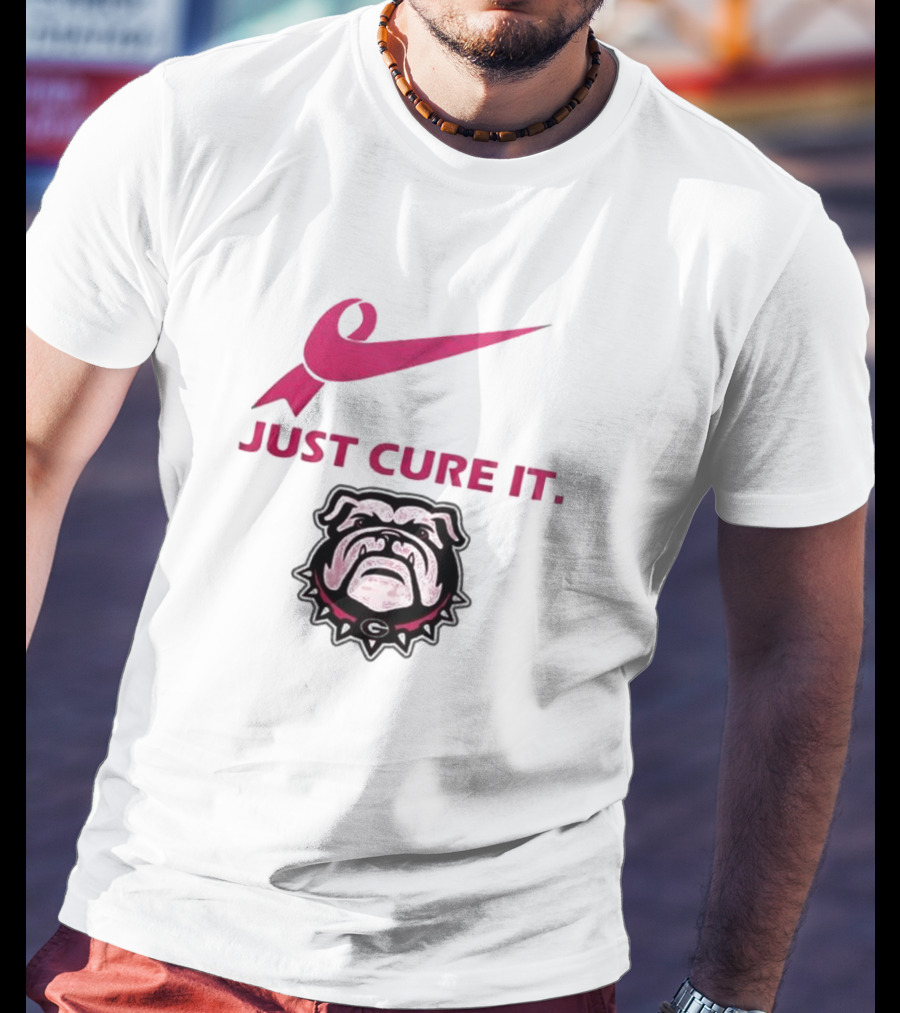Georgia Bulldogs Just Cure It Pink Ribbon T-Shirt