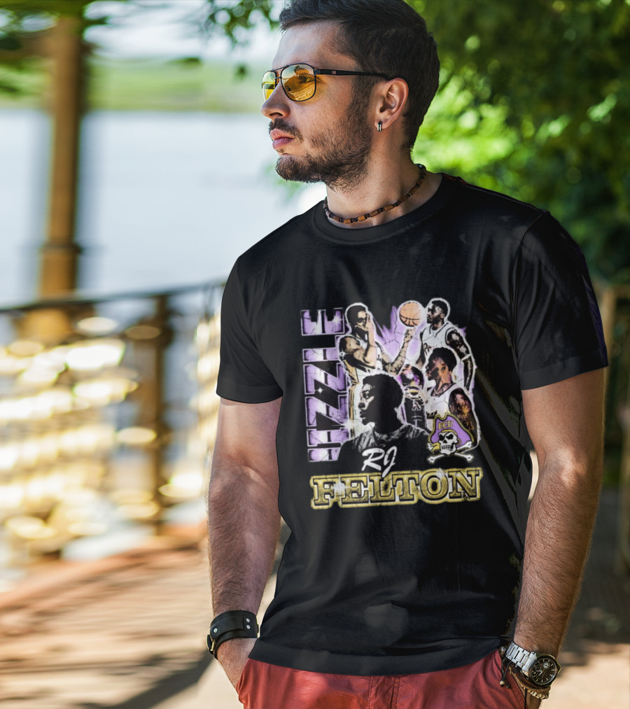 RJ Felton Jizzle ECU Basketball 90s Style With Pirates T-Shirt