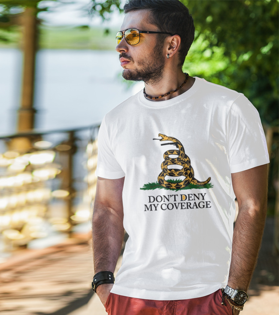 DON’T DENY MY COVERAGE Coiled Snake With Grass T-Shirt