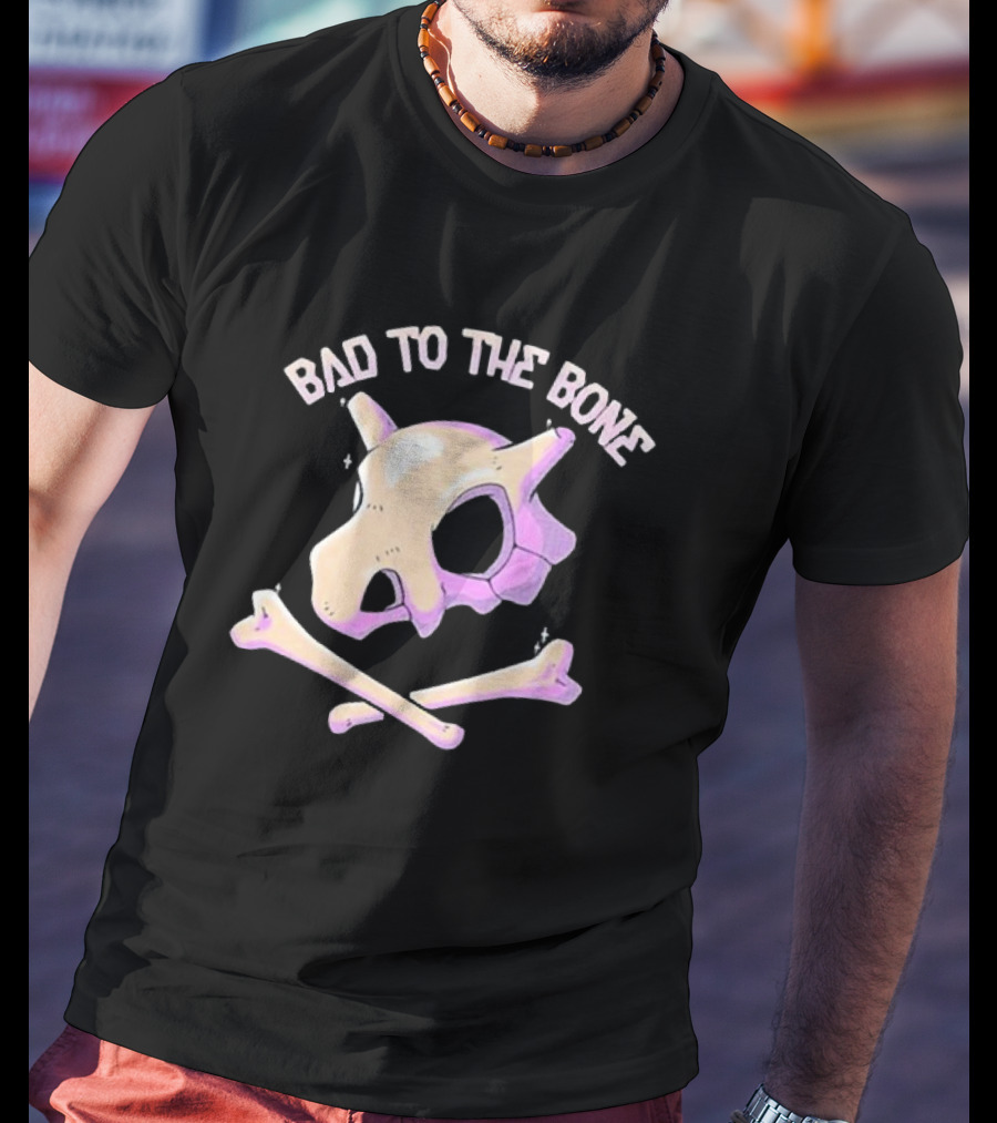 Chad Thegroovylion Bad To The Bone Cubone Skull And Crossbones T-Shirt