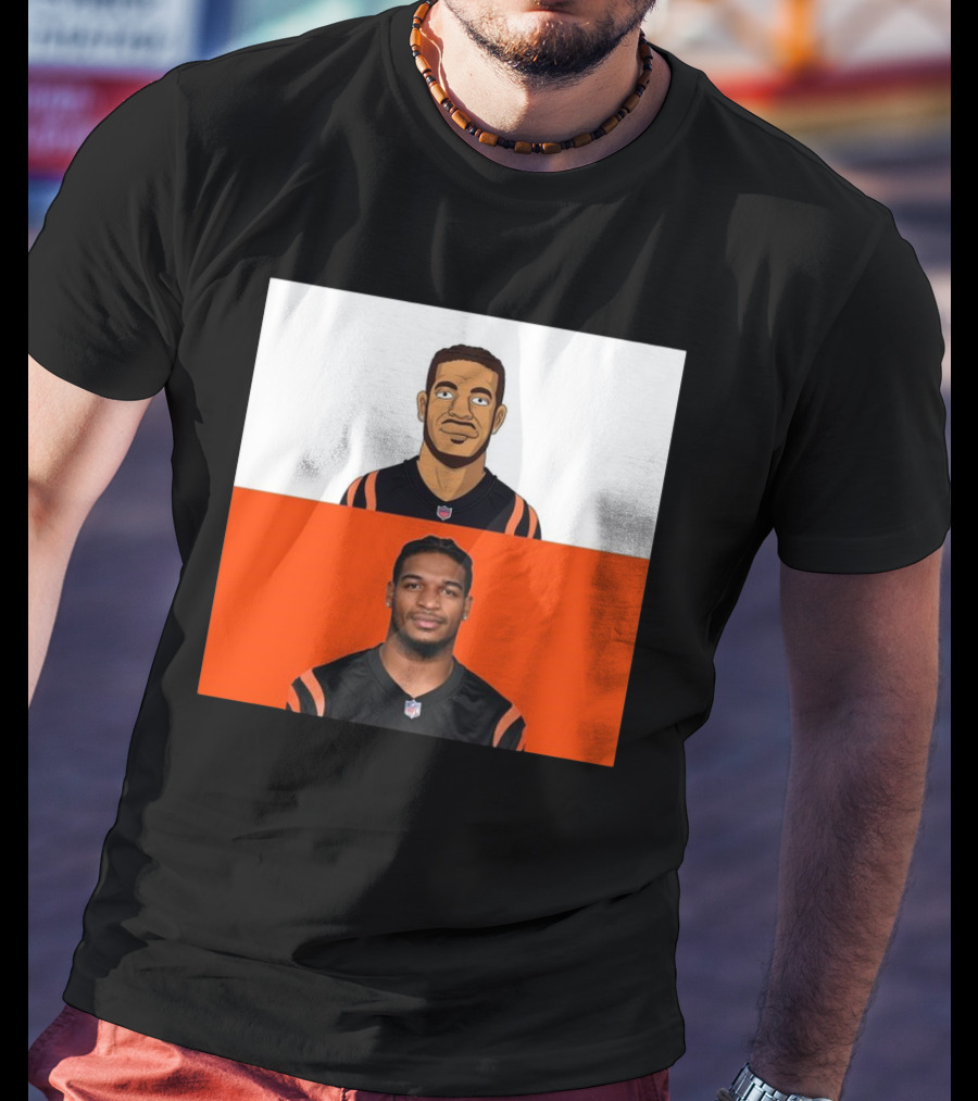 Ja’Marr Chase Cincinnati Bengals The Simpsons NFL Themed Drawing T-Shirt