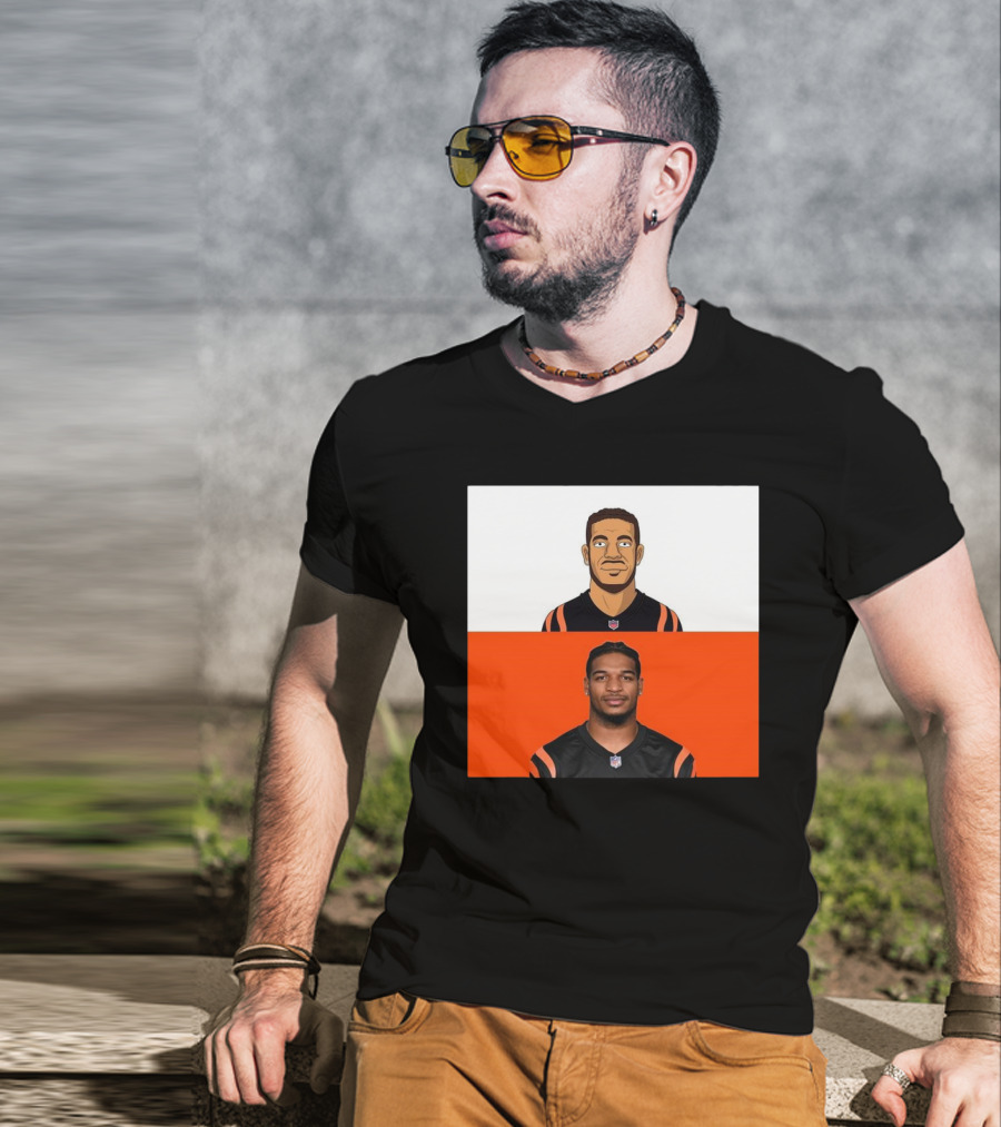 Ja’Marr Chase Cincinnati Bengals The Simpsons NFL Themed Drawing T-Shirt