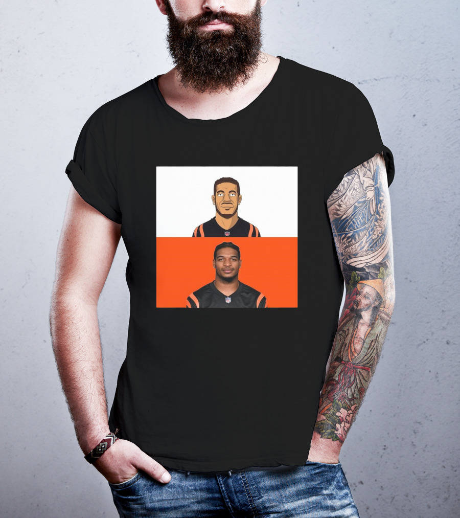 Ja’Marr Chase Cincinnati Bengals The Simpsons NFL Themed Drawing T-Shirt