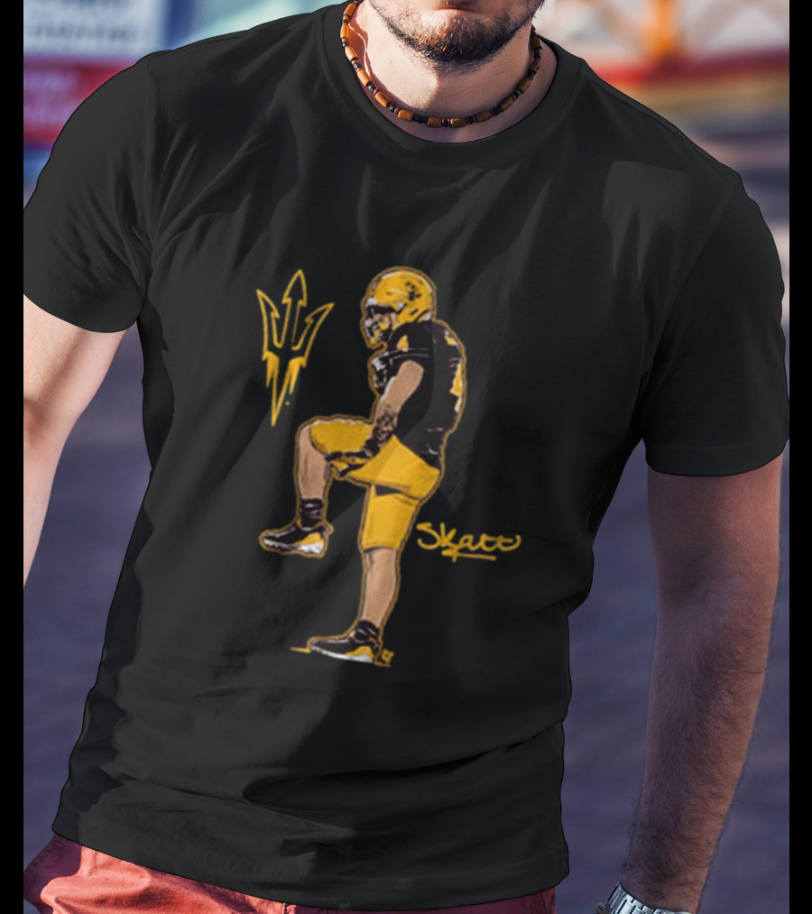 Arizona State Sun Devils Football Skattebo Pose Signature T-Shirt