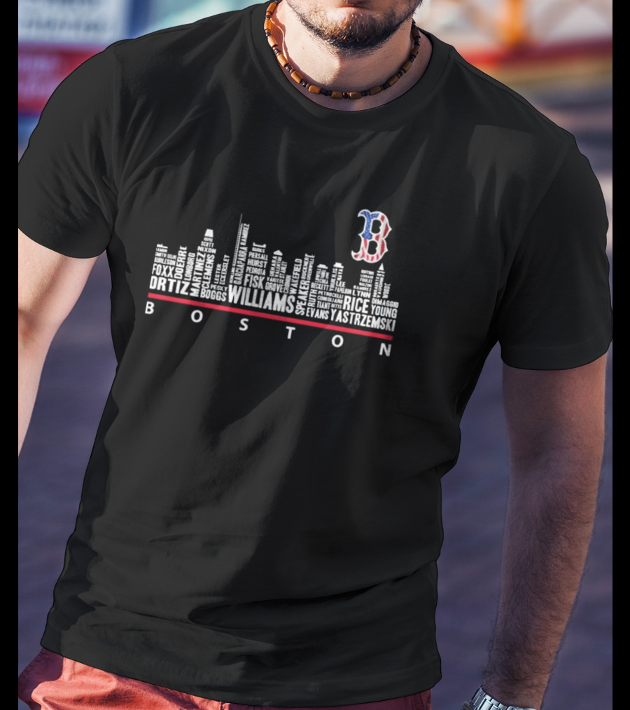 Boston Red Sox Legends Skyline Ortiz Williams Yastrzemski BOSTON T-Shirt