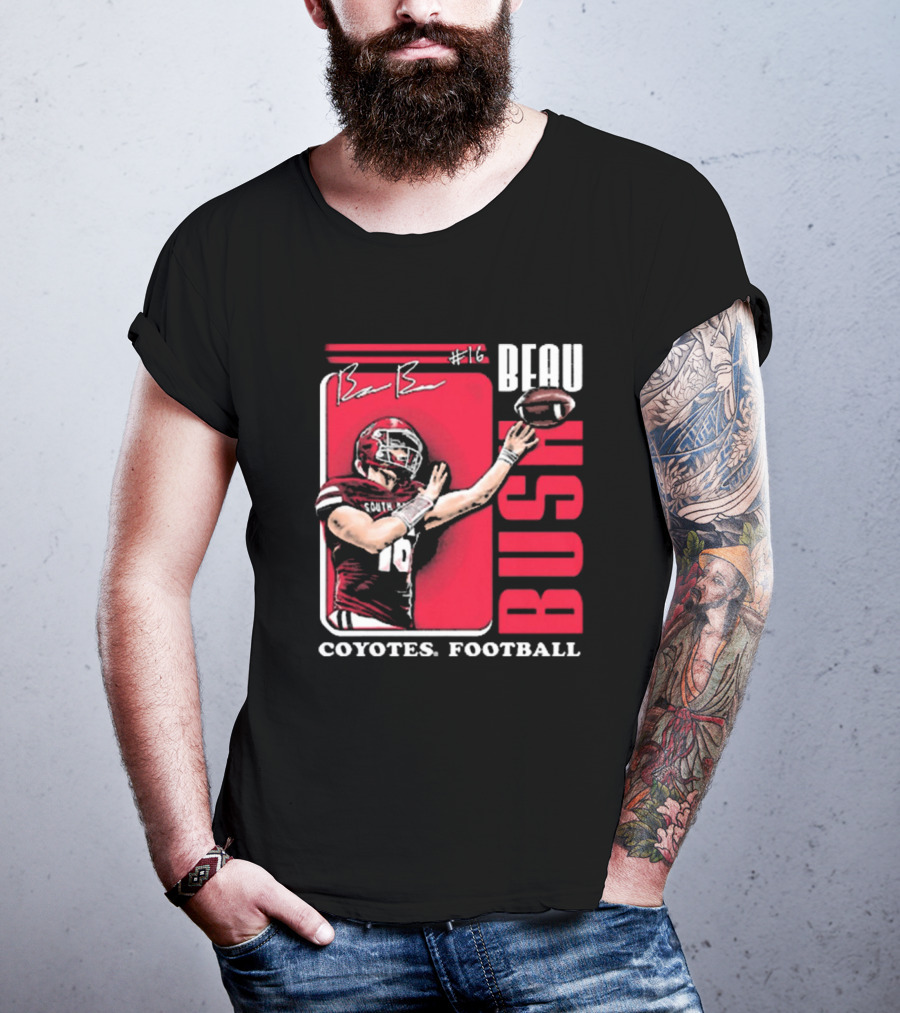 Beau Bush #16 South Dakota Coyotes Football Signature T-Shirt