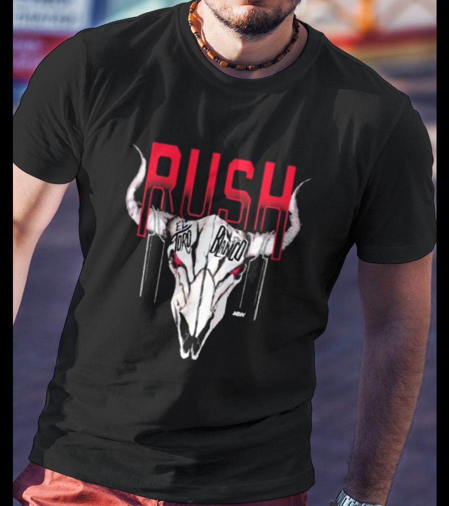 Rush El Toro Blanco AEW Skull With Red Eyes T-Shirt