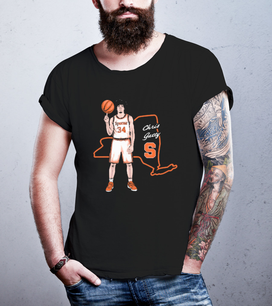 Chris Gatty Syracuse Number 34 Basketball New York Orange S T-Shirt