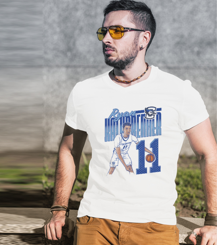 Ryan Kalkbrenner Creighton Bluejays Number 11 Cartoon Big East Conference T-Shirt