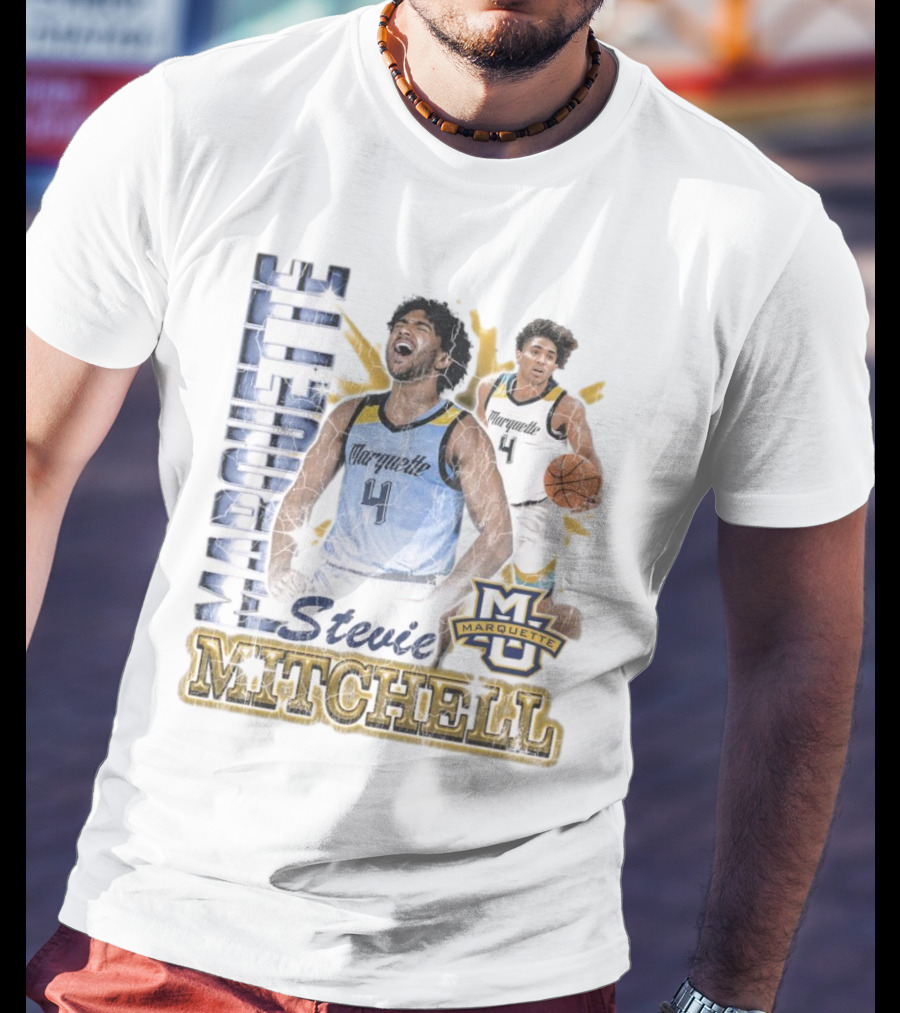 Marquette Golden Eagles Stevie Mitchell Basketball 90s T-Shirt
