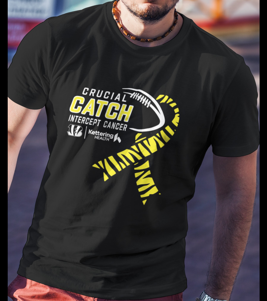 Crucial Catch Intercept Cancer Cincinnati Bengals Kettering Health Yellow T-Shirt