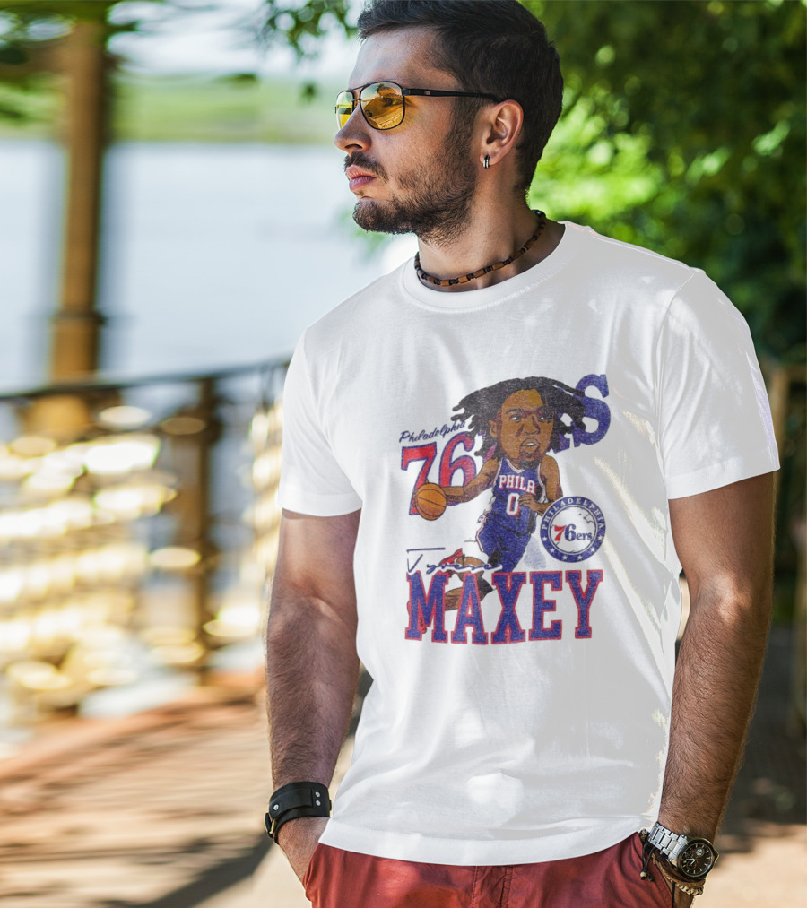 Philadelphia 76ers Tyrese Maxey Caricature Player New Era 76 Philadelphian Phila Maxey 6ers T-Shirt