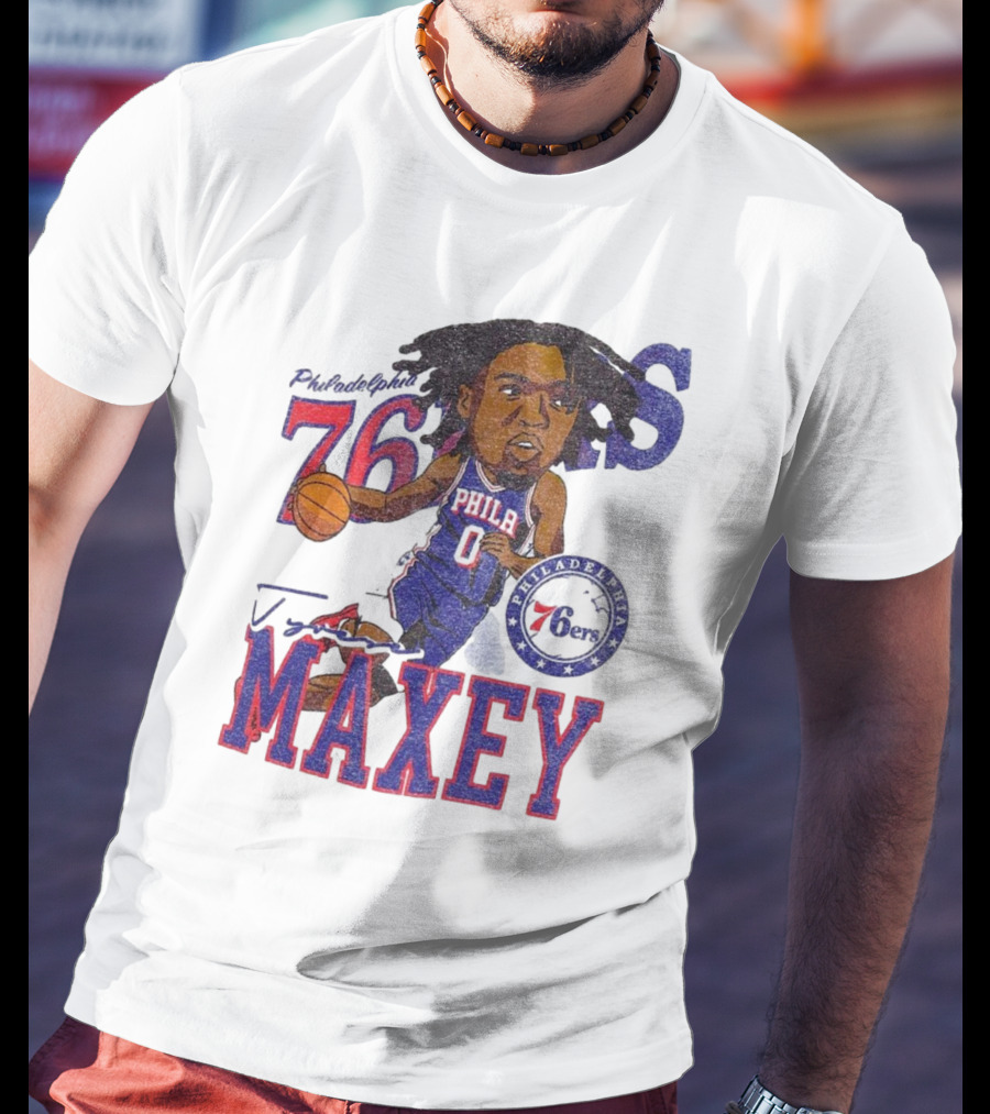 Philadelphia 76ers Tyrese Maxey Caricature Player New Era 76 Philadelphian Phila Maxey 6ers T-Shirt