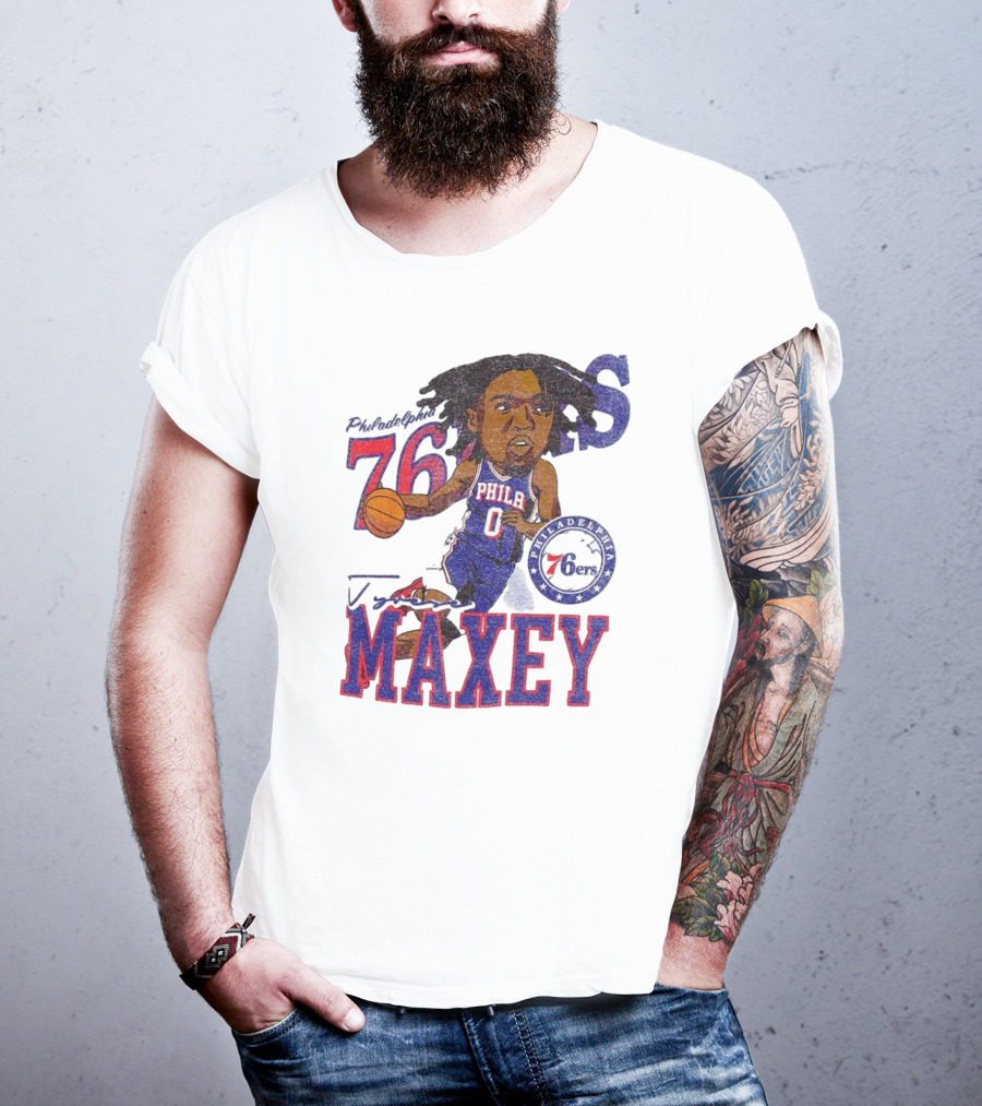 Philadelphia 76ers Tyrese Maxey Caricature Player New Era 76 Philadelphian Phila Maxey 6ers T-Shirt