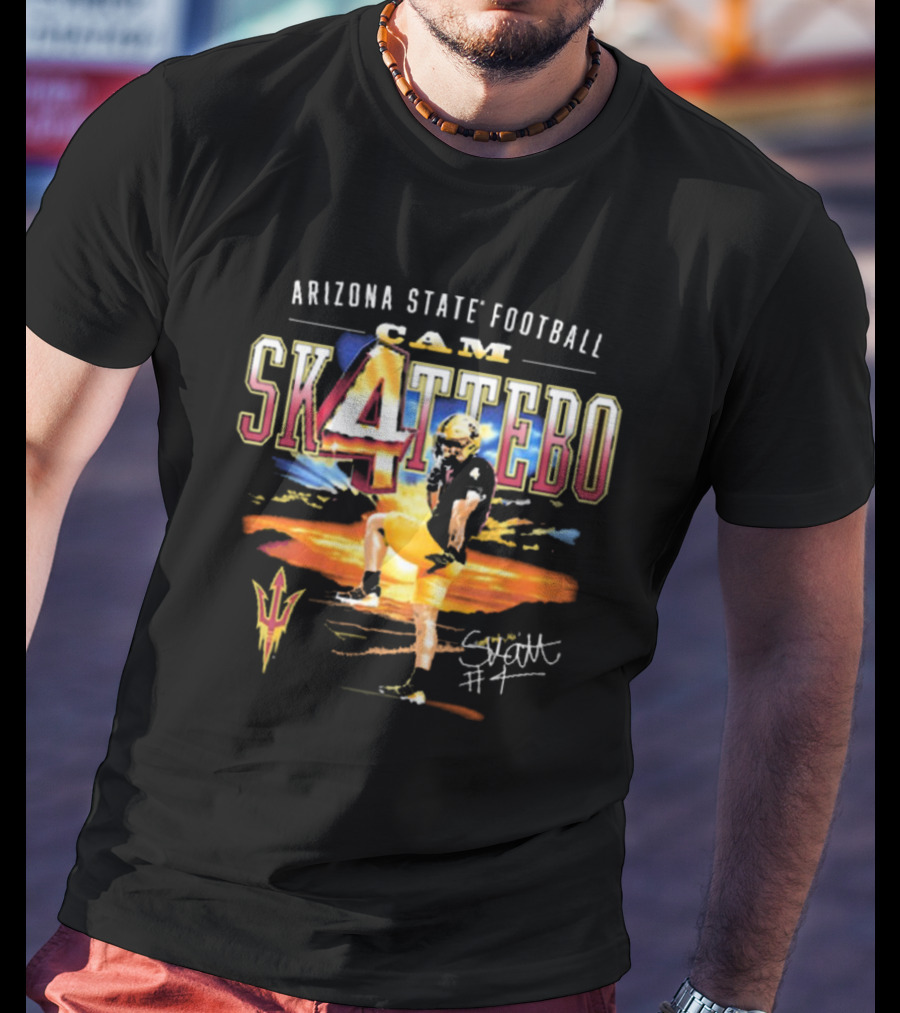 Arizona State Sun Devils Cam Skattebo Number 4 Football 90s T-Shirt