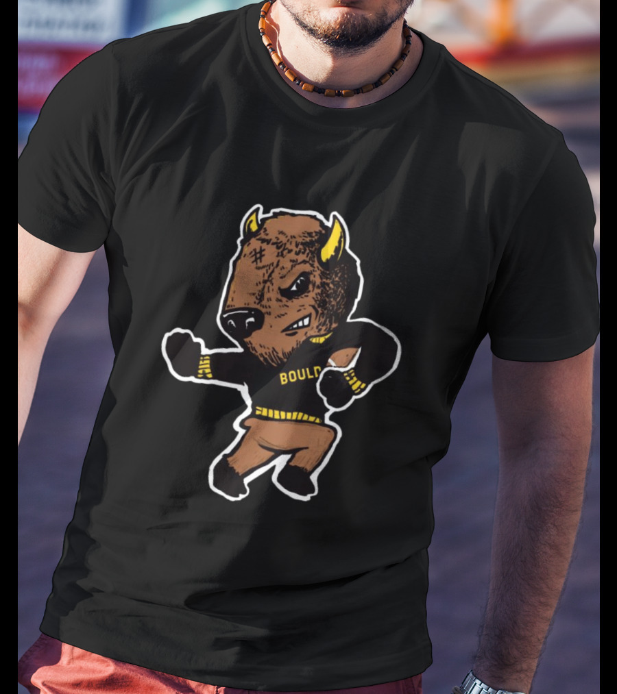 Boulder Buffalo Mascot Pose Travis Hunter Colorado T-Shirt