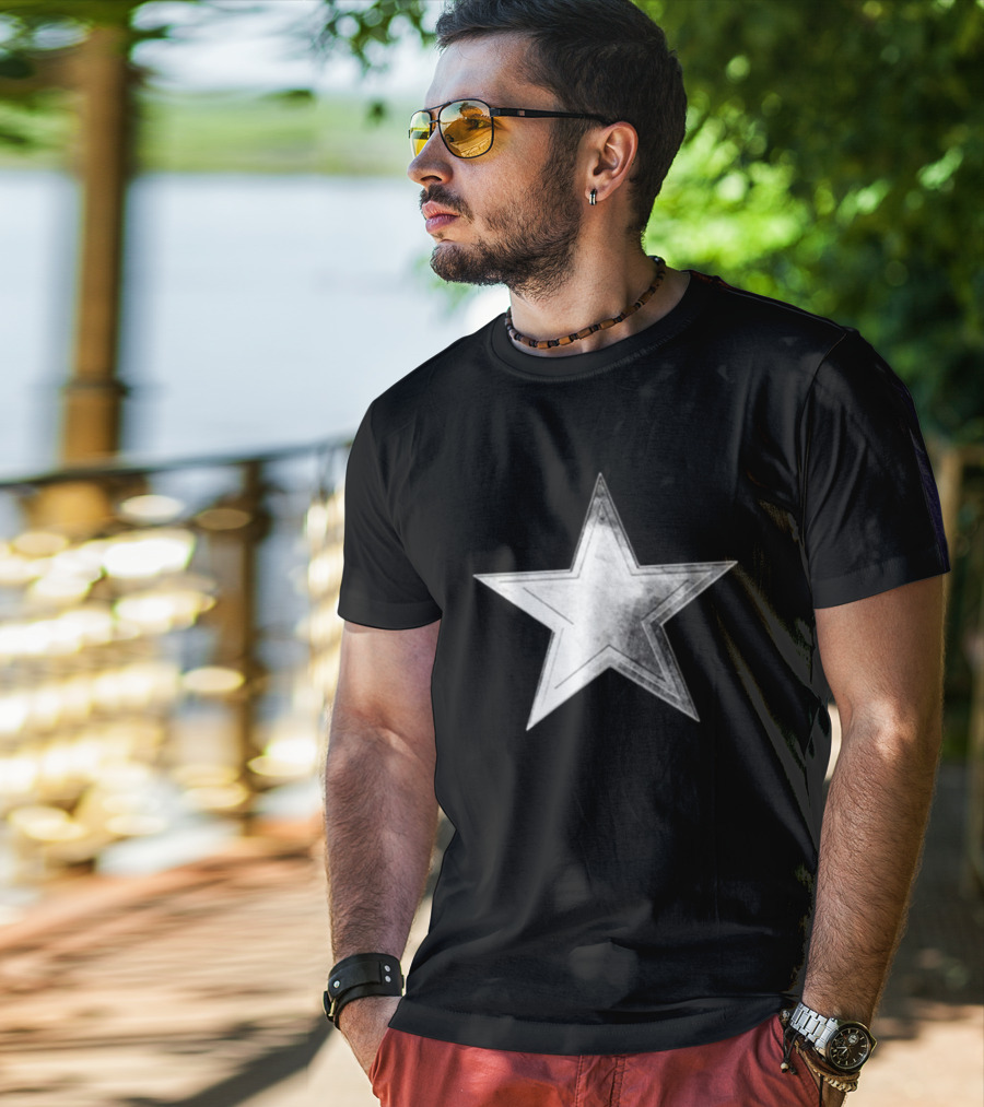 Cowboys Silver Lone Star Golf Cutout T-Shirt