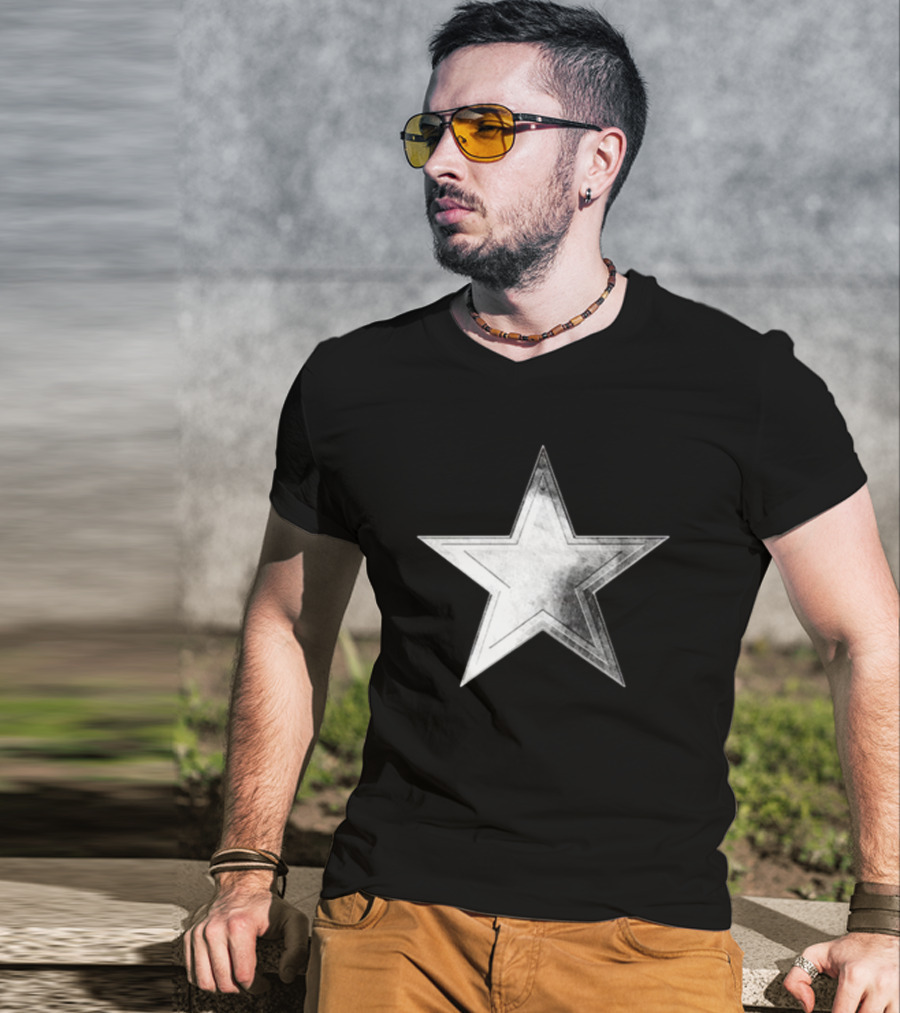 Cowboys Silver Lone Star Golf Cutout T-Shirt