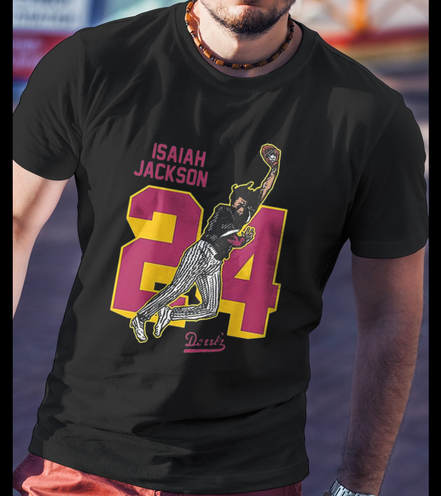 Isaiah Jackson 24 Arizona State Baseball Player Dunk Action T-Shirt