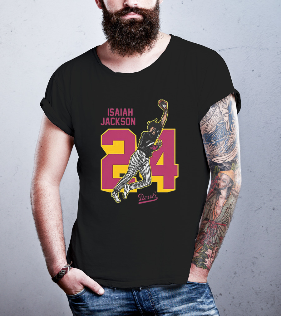 Isaiah Jackson 24 Arizona State Baseball Player Dunk Action T-Shirt