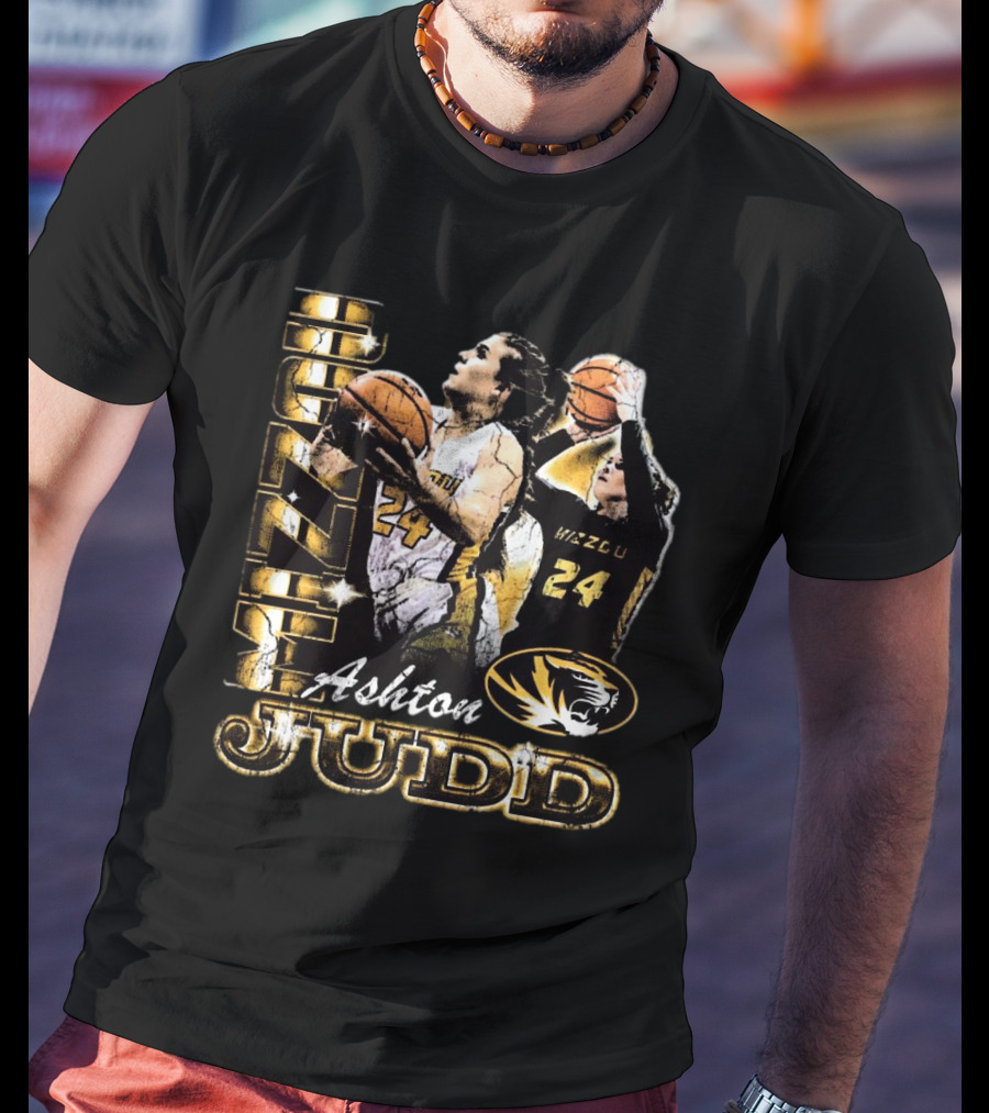 Ashton Judd Mizzou 24 Missouri Tigers Basketball 90s Washed T-Shirt