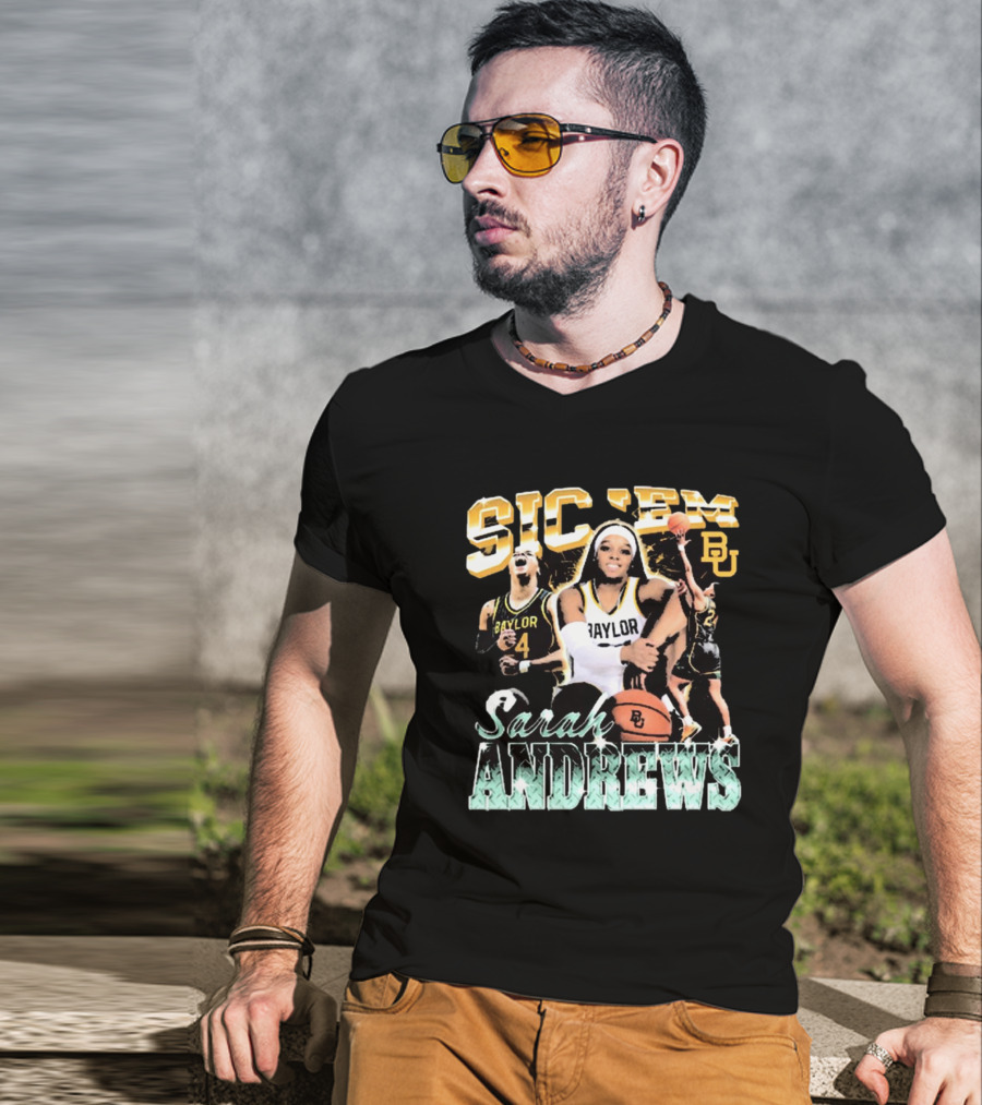Sic 'Em Baylor Bears Sarah Andrews Basketball 90s BU T-Shirt