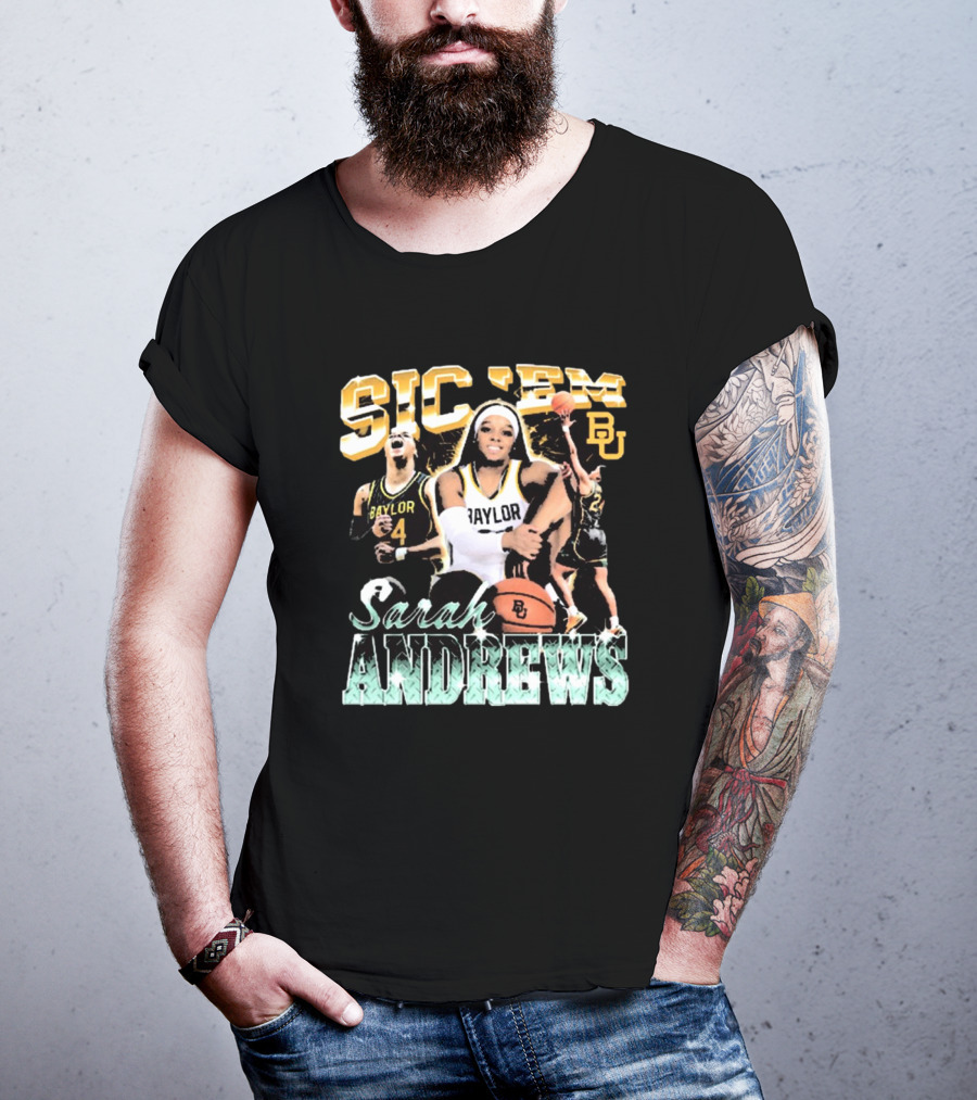 Sic 'Em Baylor Bears Sarah Andrews Basketball 90s BU T-Shirt