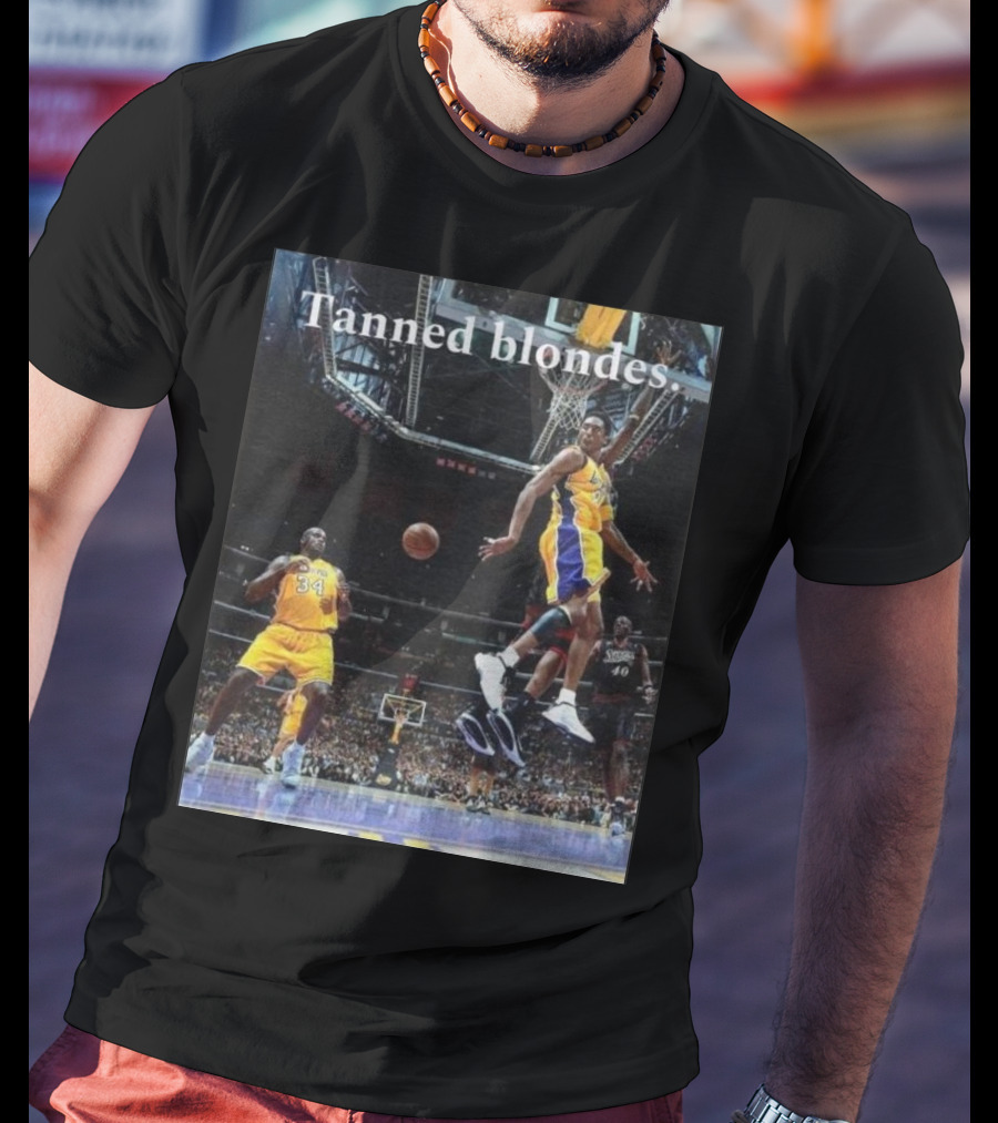 Tanned Blondes Basketball Lakers-Sixers Game Scene T-Shirt