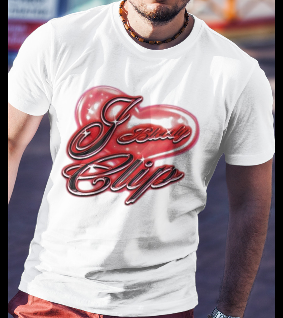 I Love Bloody Clip Heart Airbrush Imnotclip T-Shirt