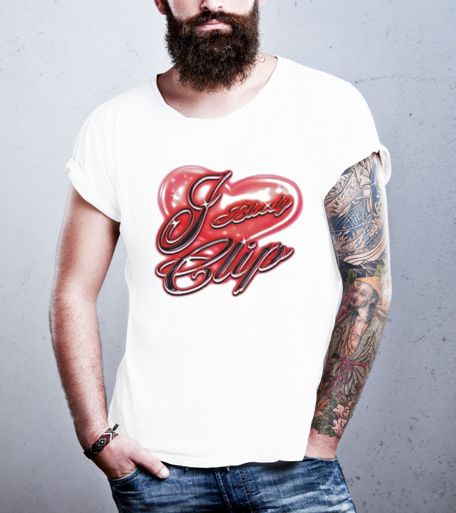 I Love Bloody Clip Heart Airbrush Imnotclip T-Shirt
