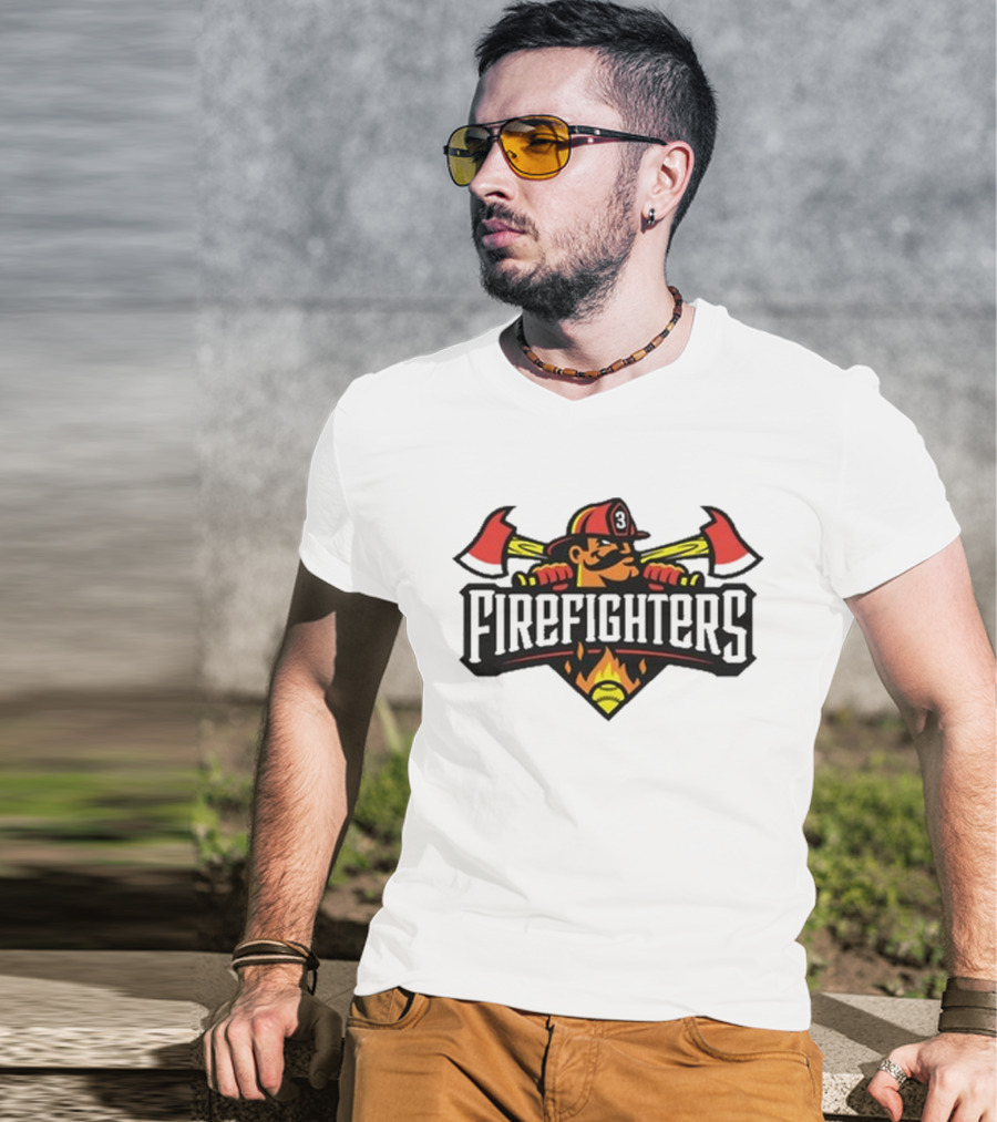 The Savannah Bananas Firefighters Logo Baseball Holiday Tailgaters New T-Shirt