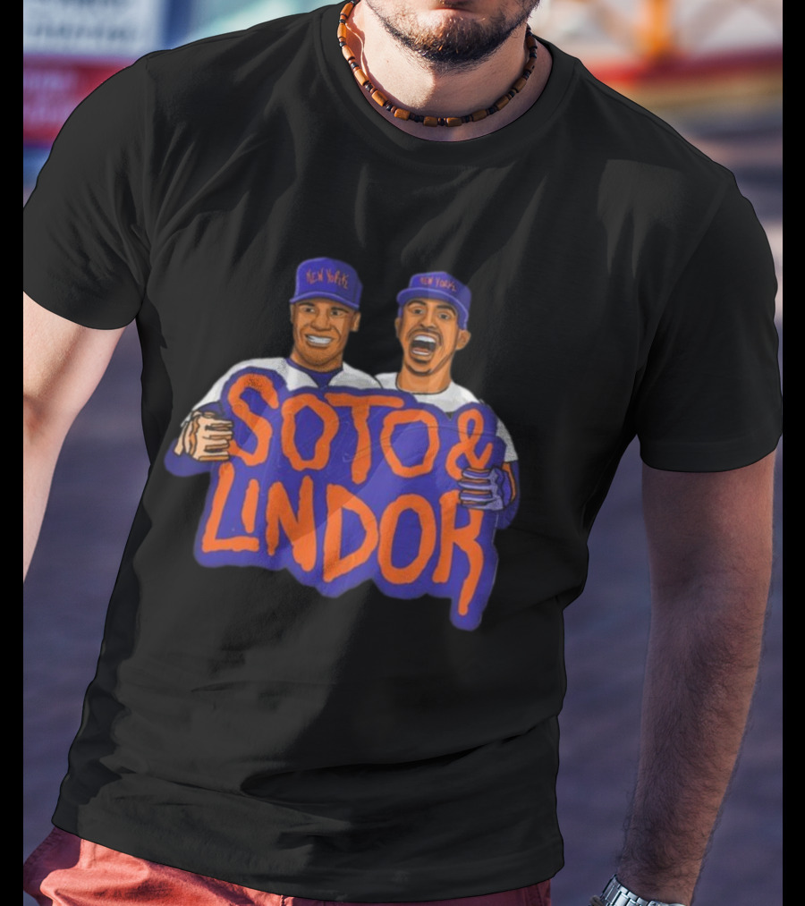 New York Soto And Lindor Caricature Duo T-Shirt