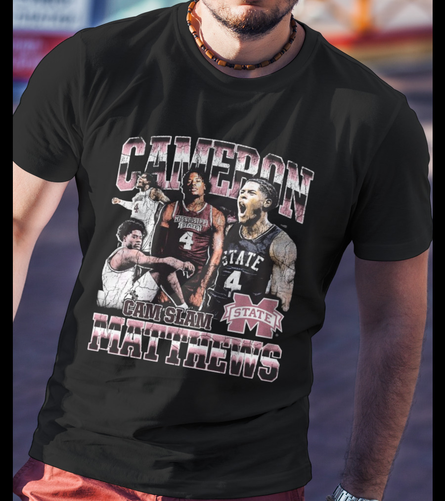 Cameron Matthews Cam Slam Mississippi State Basketball Bulldogs 90s T-Shirt