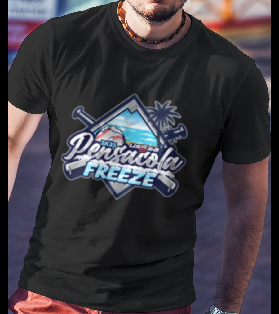 Pensacola Freeze 2K25 USSSA Feb 15-16 Snowy Baseball Mountain Palm Tree Event T-Shirt