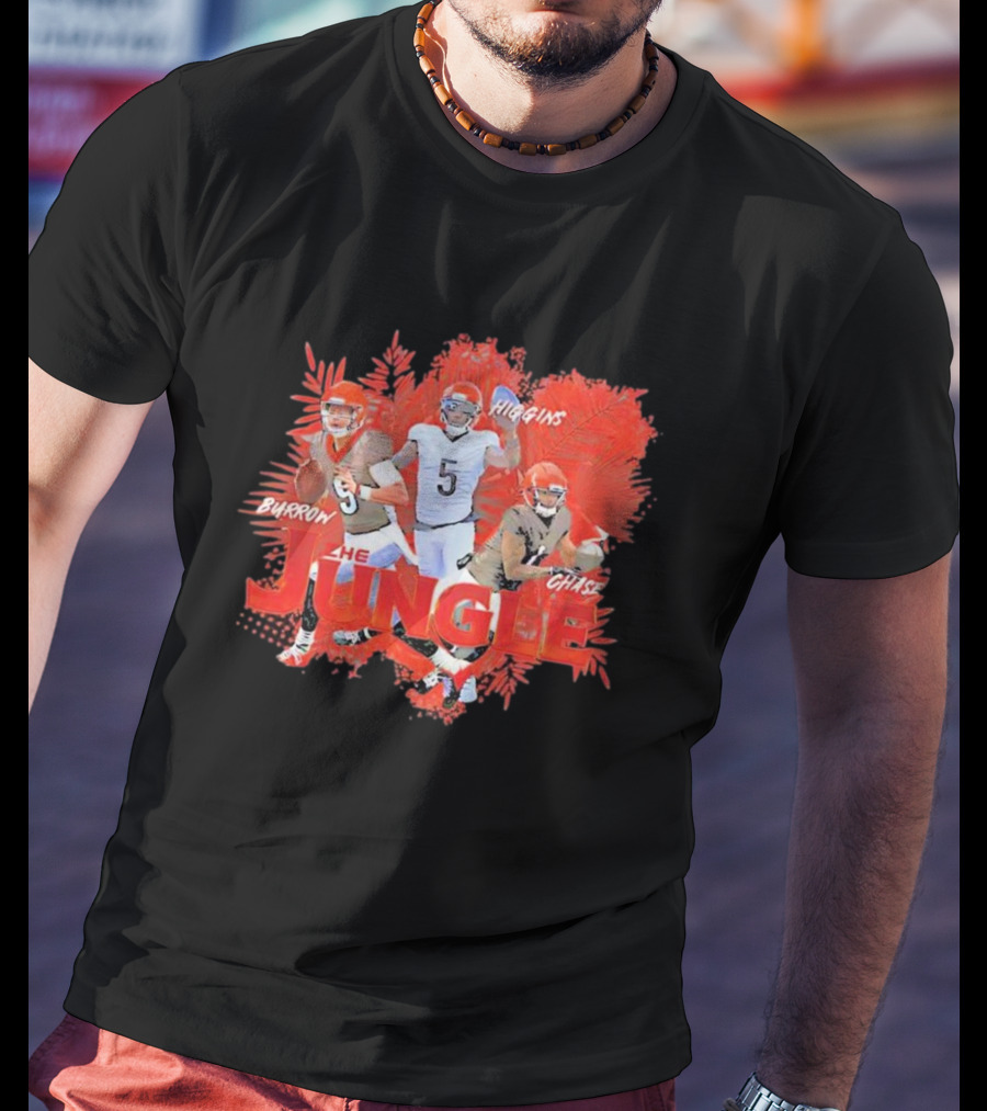 Burrow Higgins Chase The Jungle Cincinnati Bengals NFL T-Shirt
