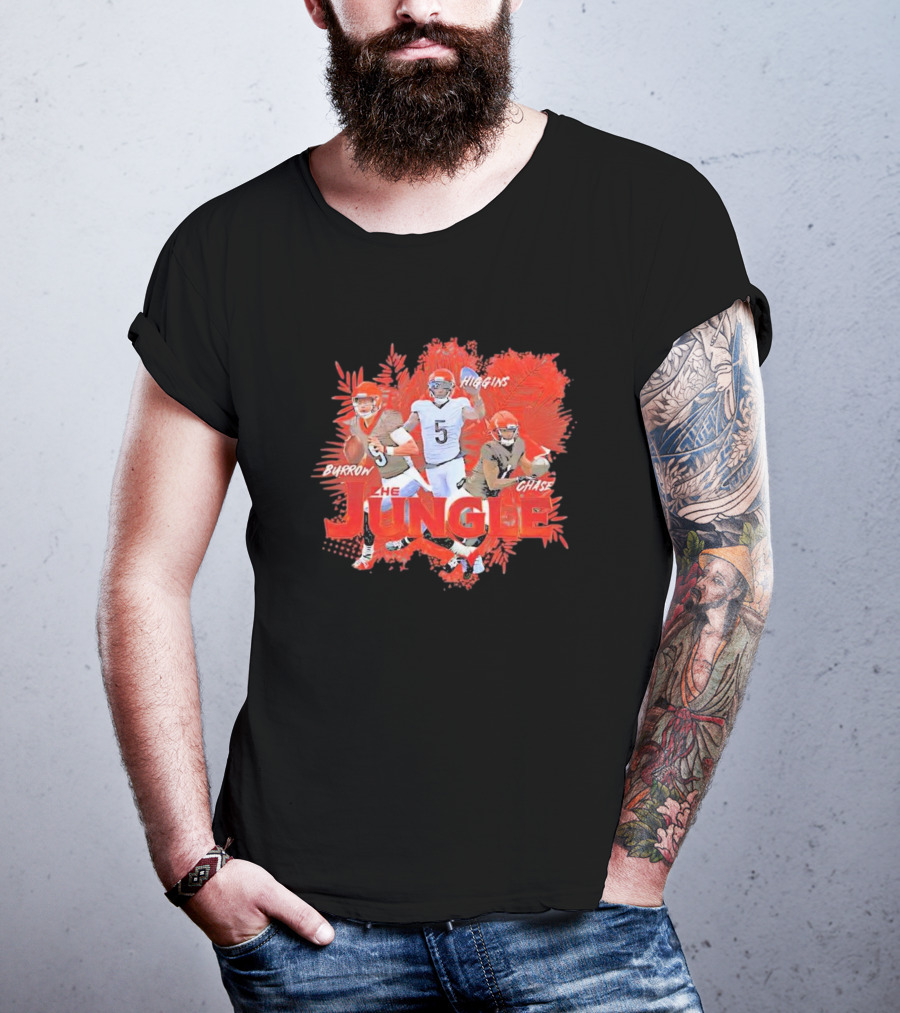 Burrow Higgins Chase The Jungle Cincinnati Bengals NFL T-Shirt