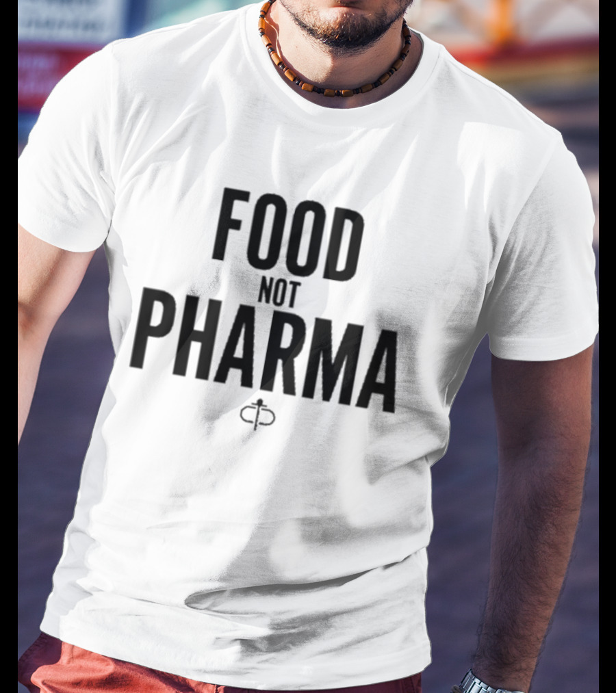 Food Not Pharma Text Icon Featuring Ian Carroll T-Shirt