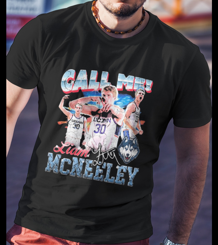 Liam McNeeley Call Me UConn Huskies Retro 90s Signature 30 T-Shirt
