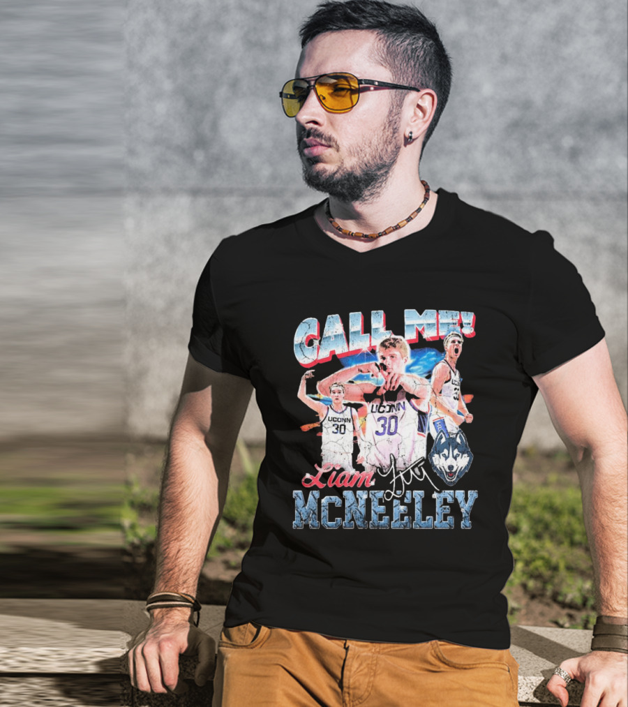 Liam McNeeley Call Me UConn Huskies Retro 90s Signature 30 T-Shirt