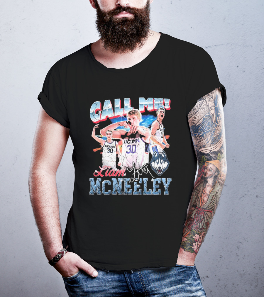 Liam McNeeley Call Me UConn Huskies Retro 90s Signature 30 T-Shirt